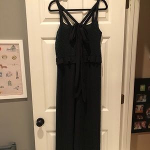 Black Gown with Green Beading